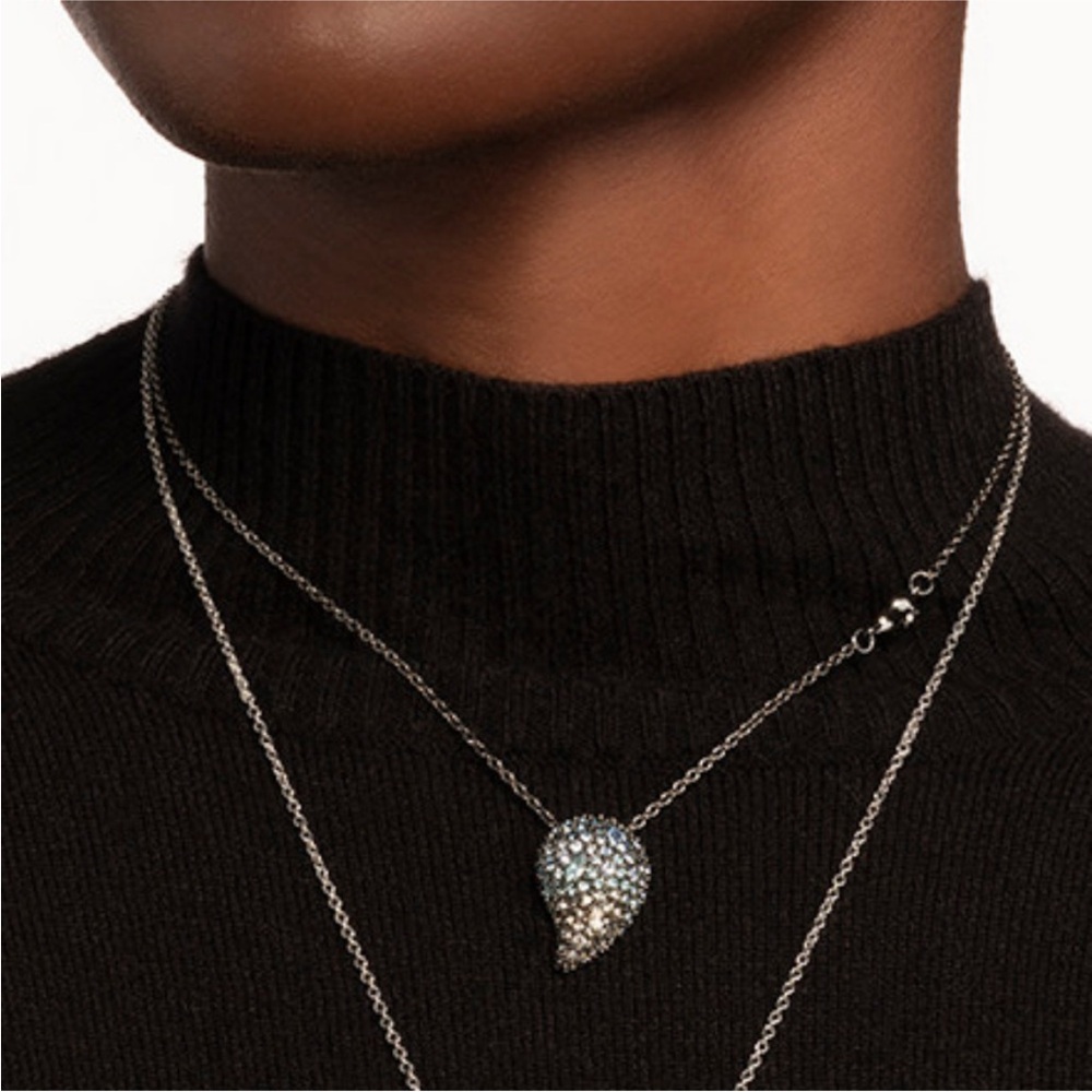 ALEXIS BITTAR • NEW Blue Swarovski Crystal Sparkling Ombré Paisley Necklace